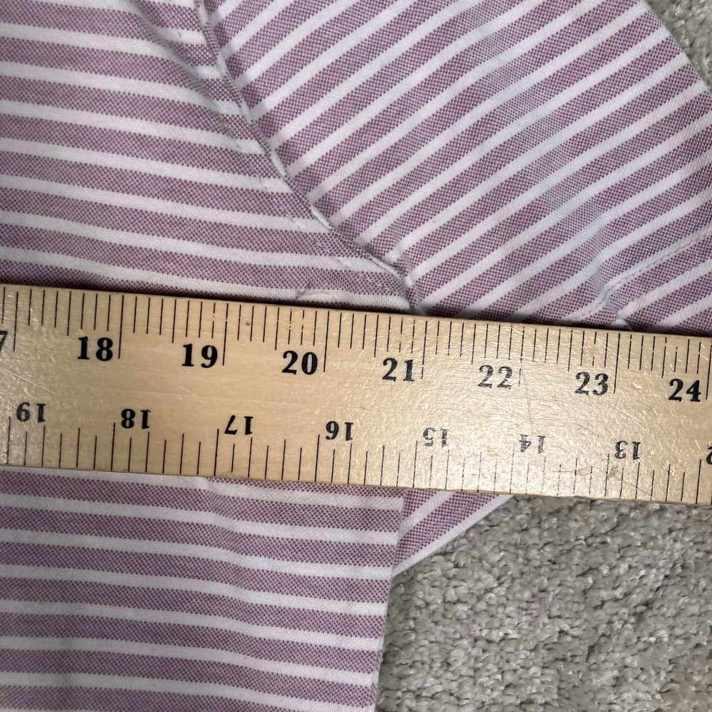 Peter Millar Polo Shirt Mens Medium Pink Striped Sage Valley Crown Crafted Pima - Picture 8 of 12